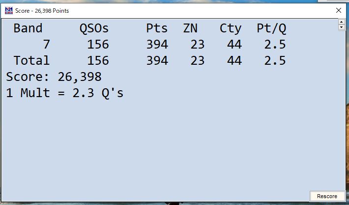 2020.10.24 WW DX SSB コンテスト　( 7MHZ )